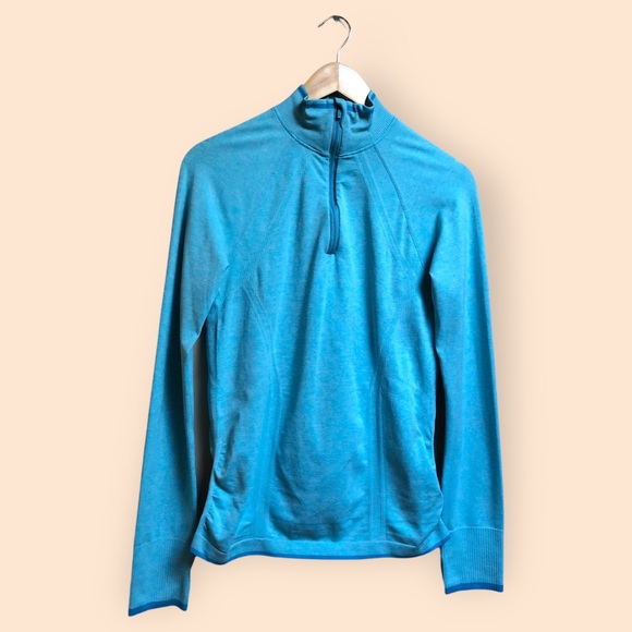Athleta Blue Quarter Zip Long Sleeved Activewear Top Workout Outdoors Women’s M - Picture 2 of 11